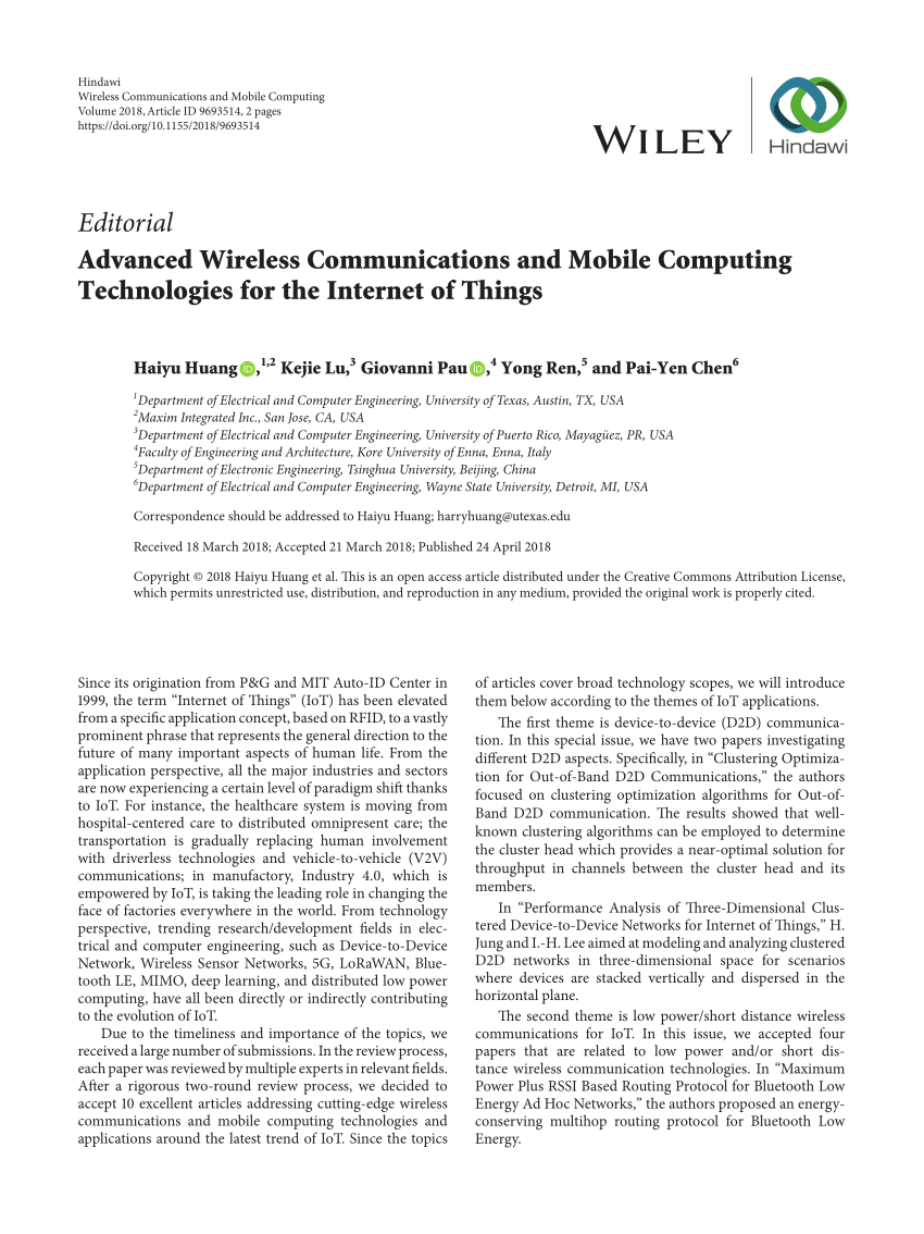 research papers based on wireless communications