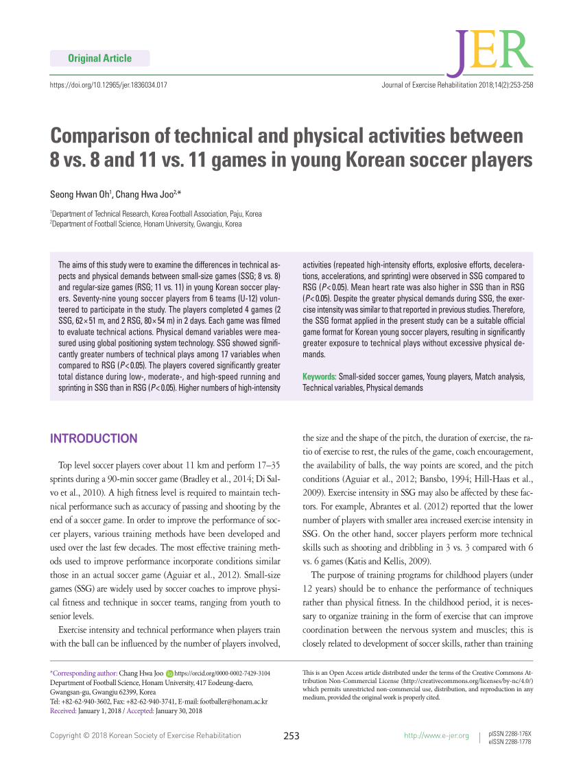 PDF) Comparison of technical and physical activities between 8 vs