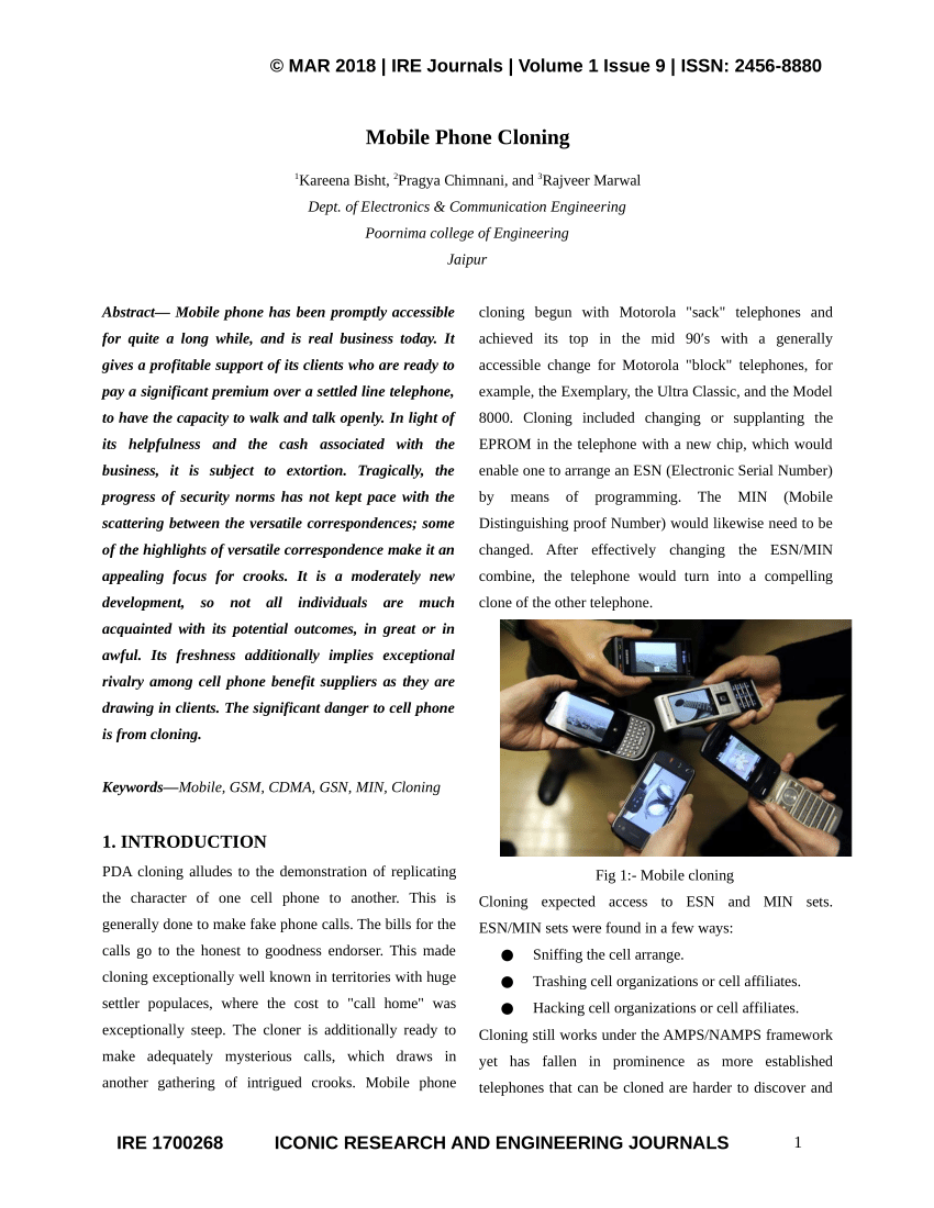 mobile cloning research paper