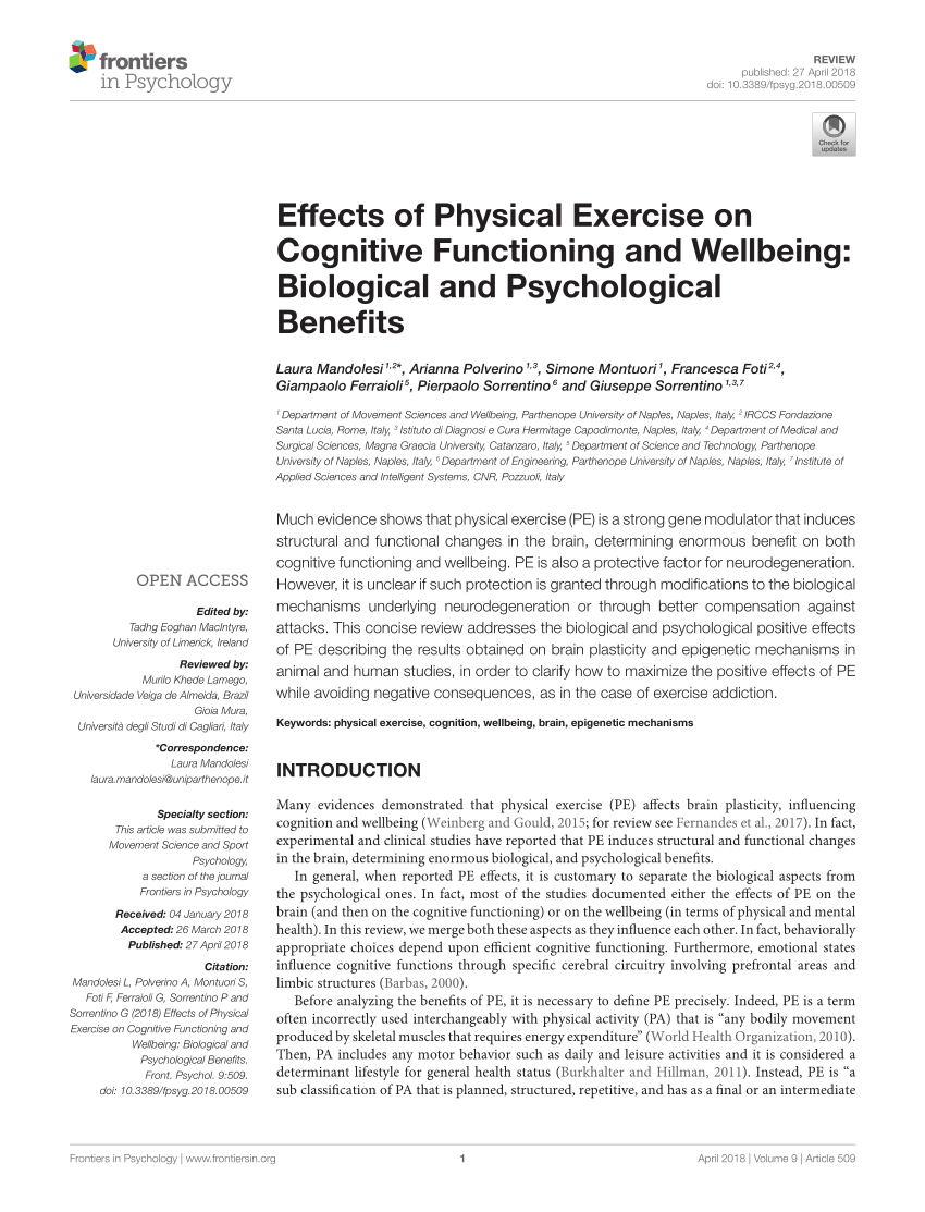 research article on physical exercise