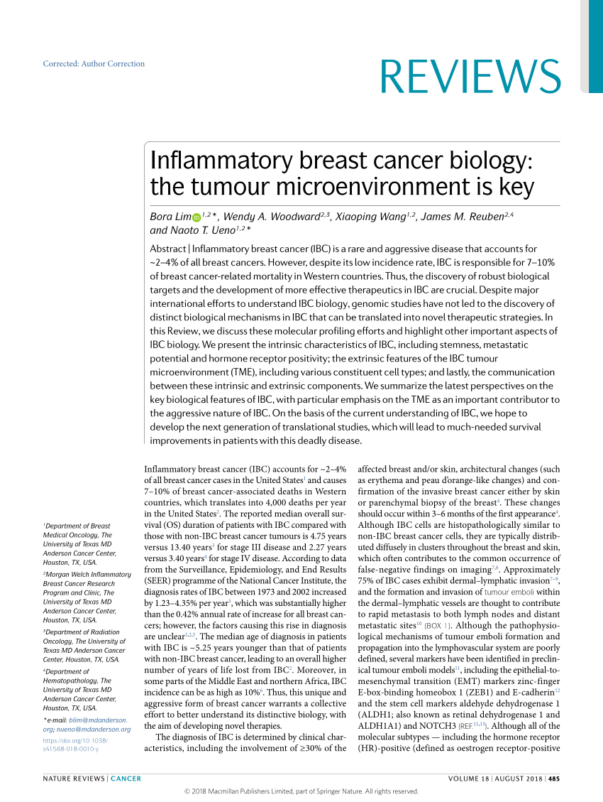 inflammatory breast cancer research paper
