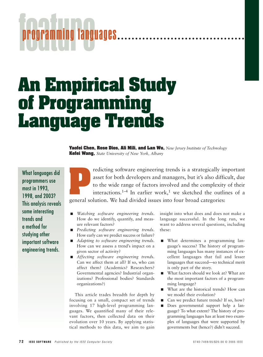 research about programming language