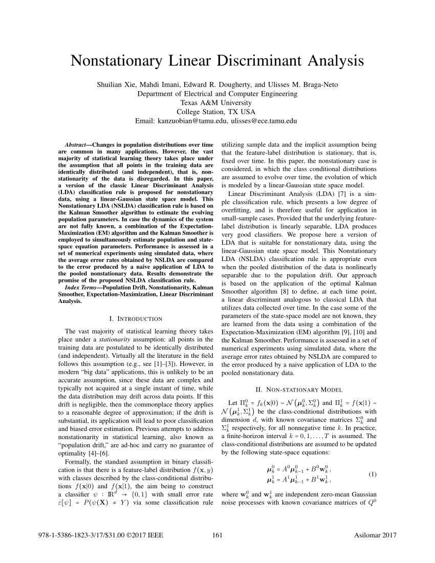 research paper on linear discriminant analysis