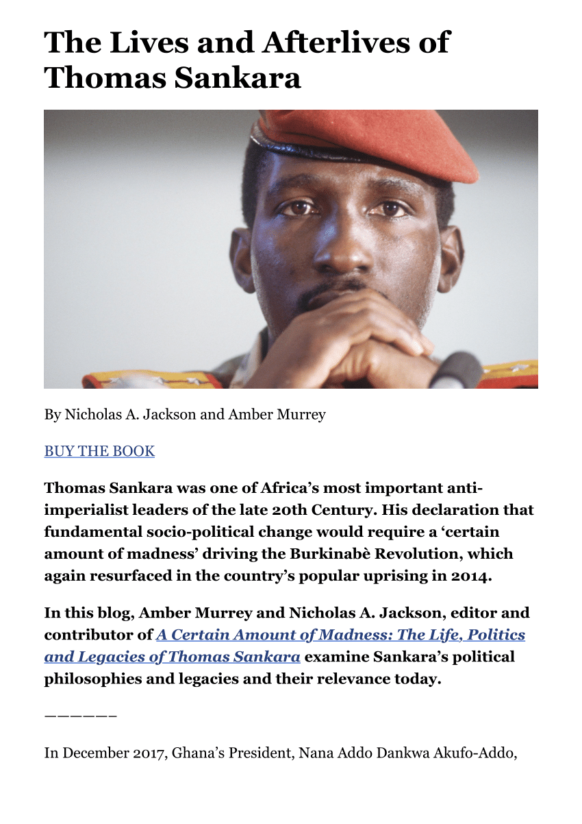 PDF) The Lives and Afterlives of Thomas Sankara