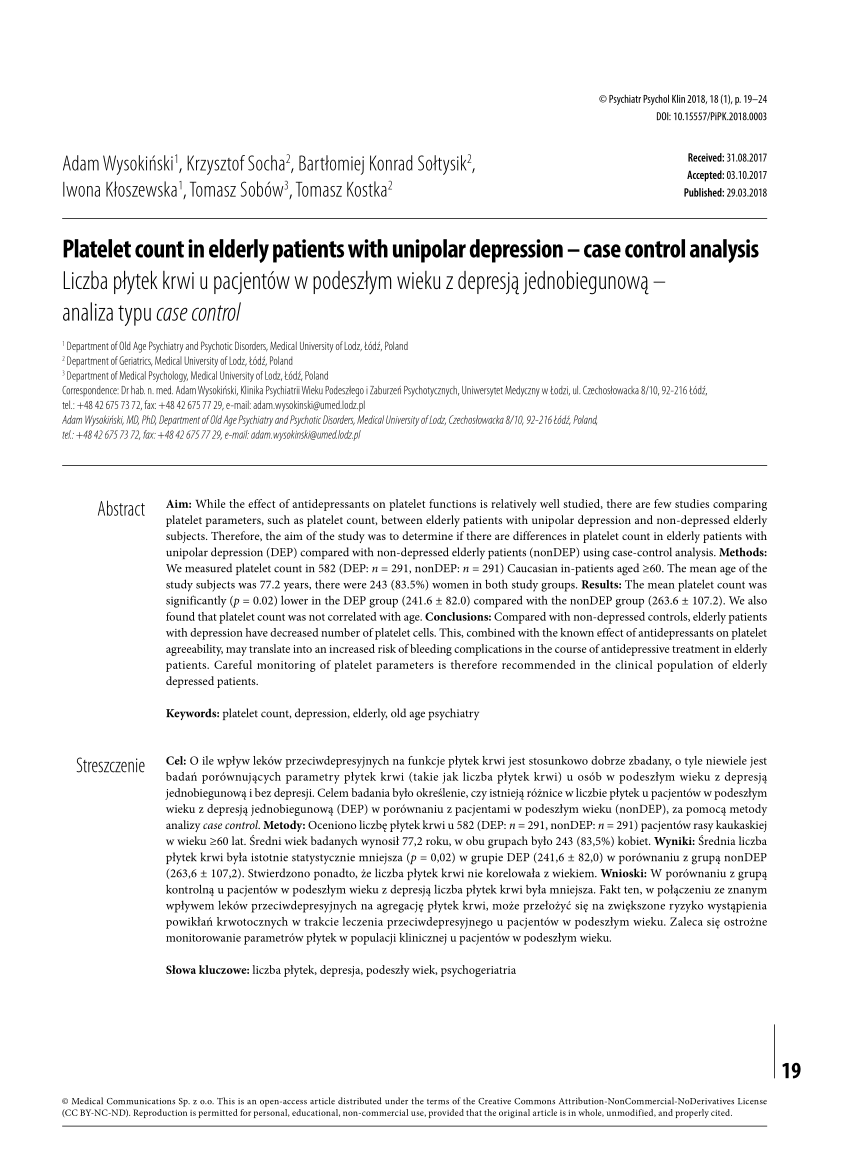 unipolar depression case study