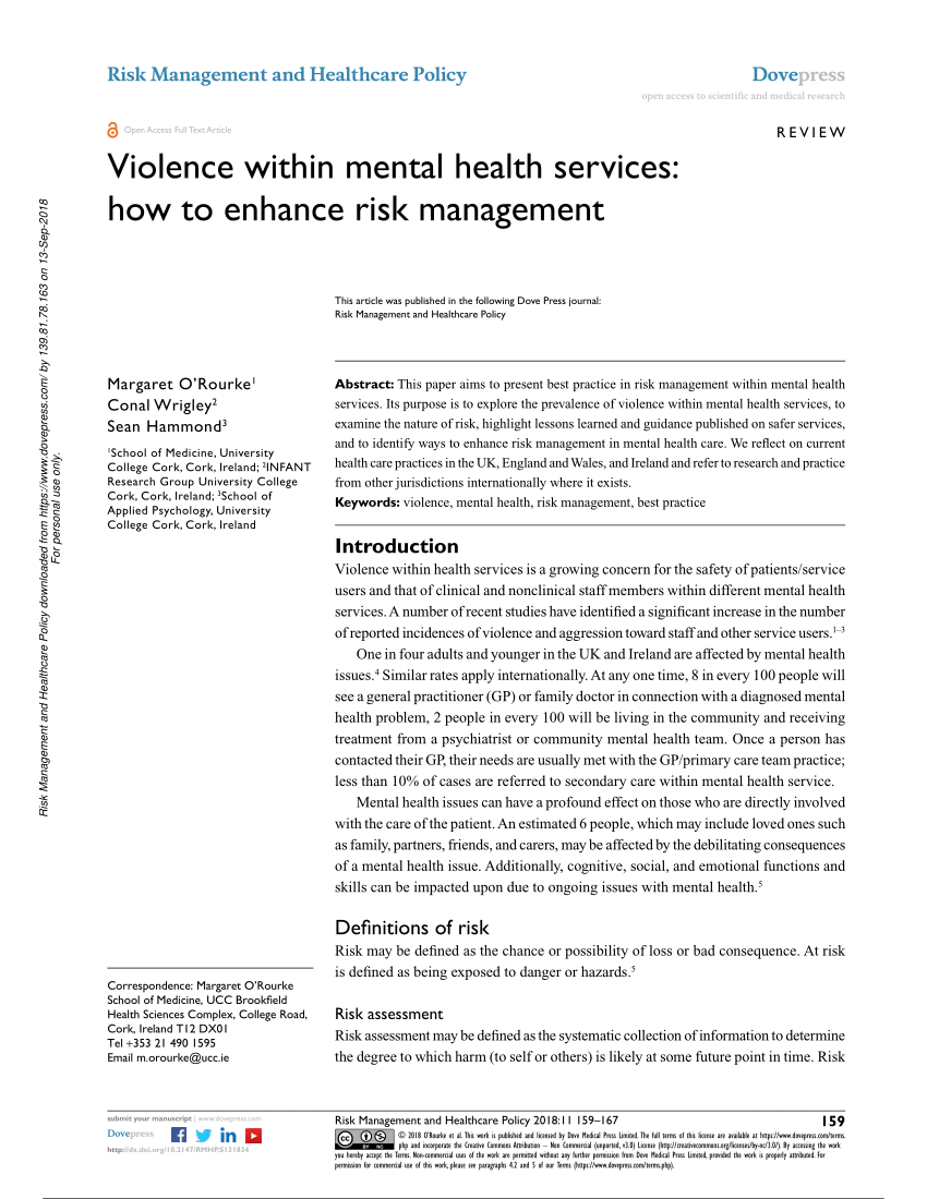 research mental illness and violence