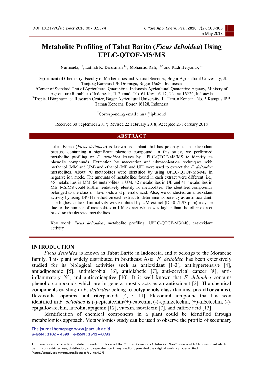 Phenolic Acids And Flavonoids Of Fig Fruit Ficus Carica L