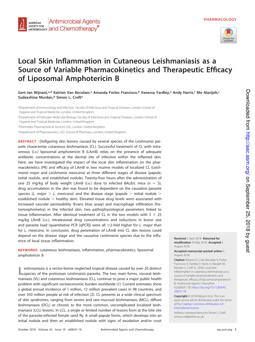 Pdf Local Skin Inflammation In Cutaneous Leishmaniasis As A