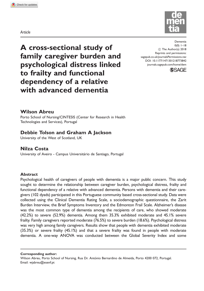 PDF) Aggressive behavior in the relationship between old and the family  caregiver in dementias