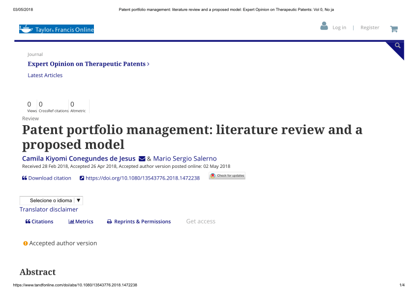 Portfolio management services literature review