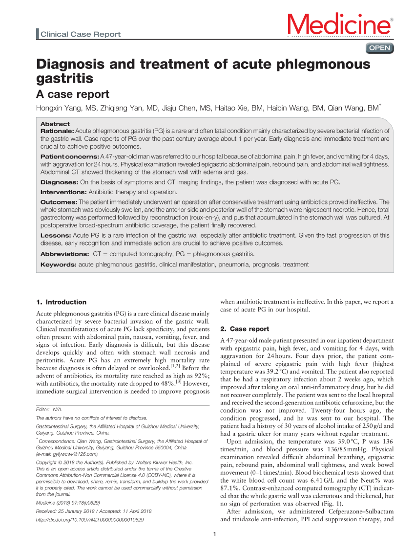 case study of gastritis