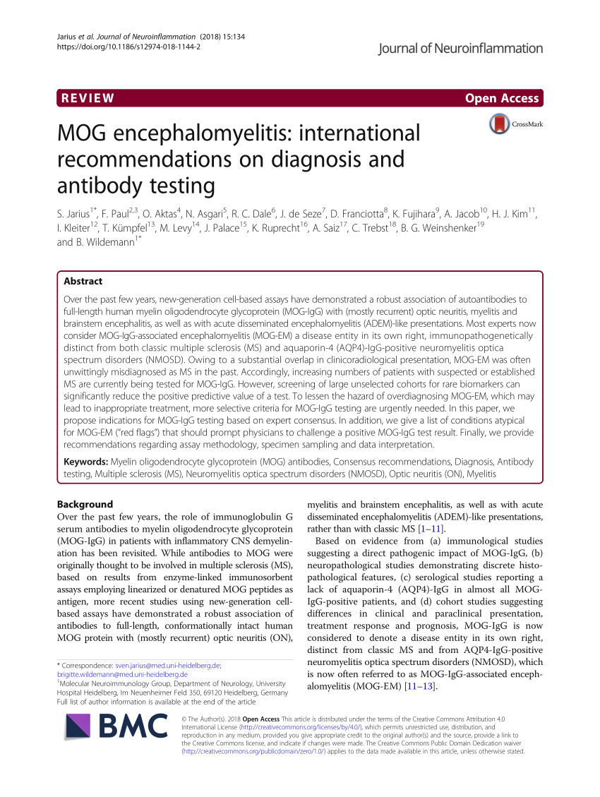 mog antibody disease icd 10