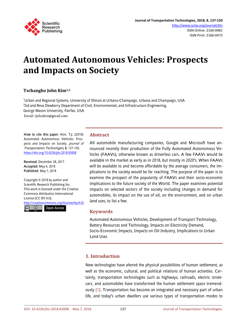 research paper automated vehicles