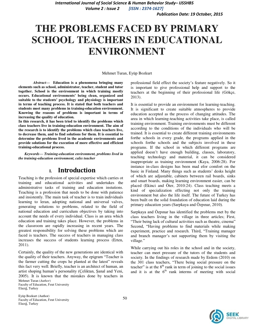 articles on problems in education
