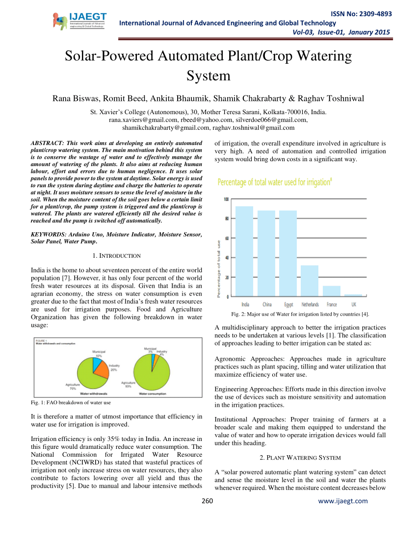 (PDF) SolarPowered Automated Plant/Crop Watering System