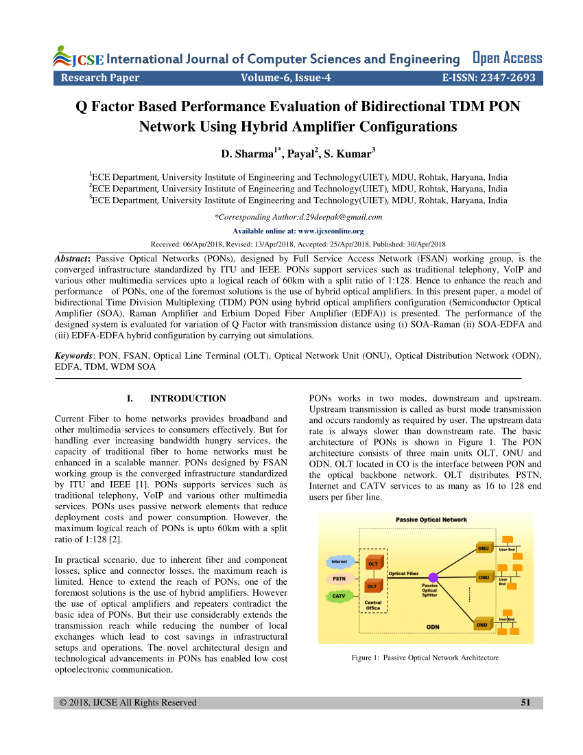 PDF) Q Factor Based Performance Evaluation of Bidirectional TDM ...