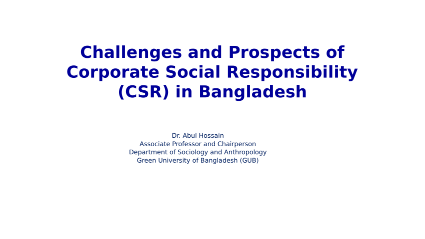 assignment on csr in bangladesh