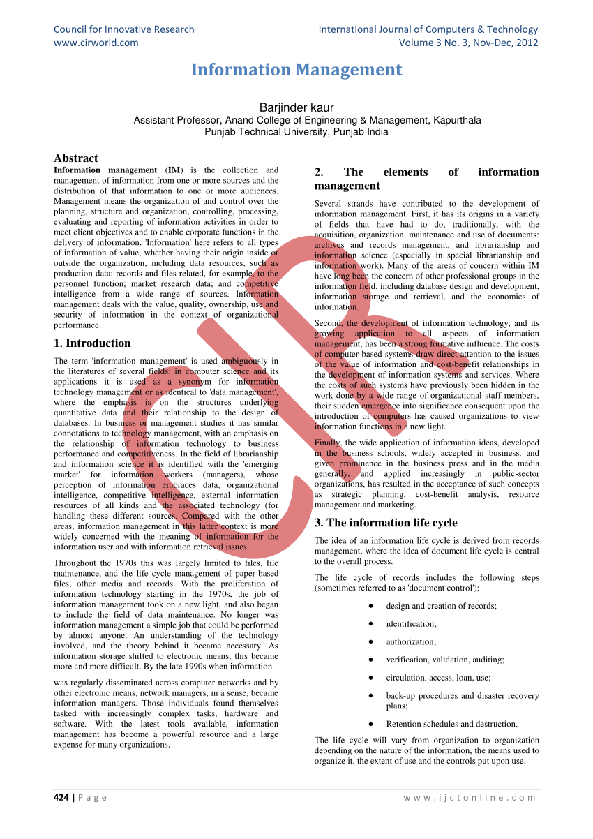 thesis in information management