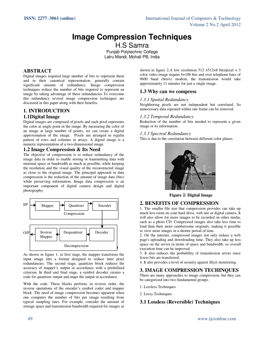 image compression standards . pdf