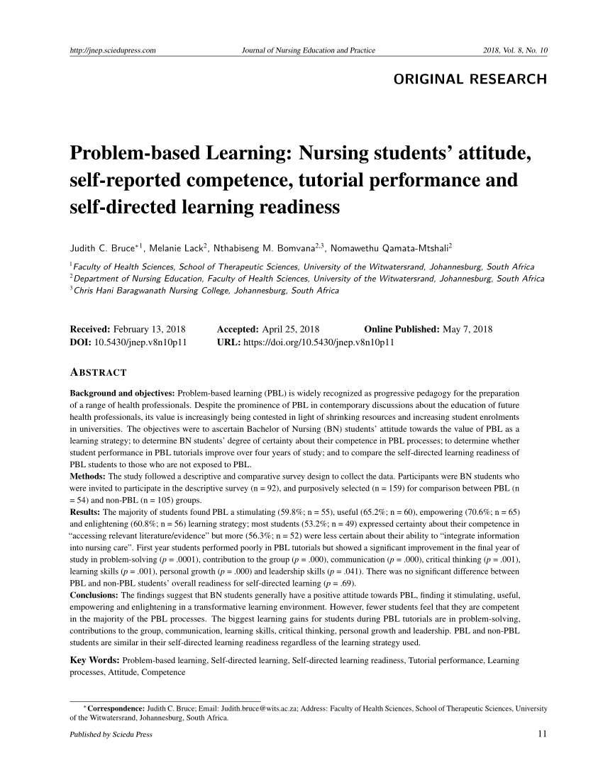 (PDF) Problem-based Learning: Nursing students’ attitude