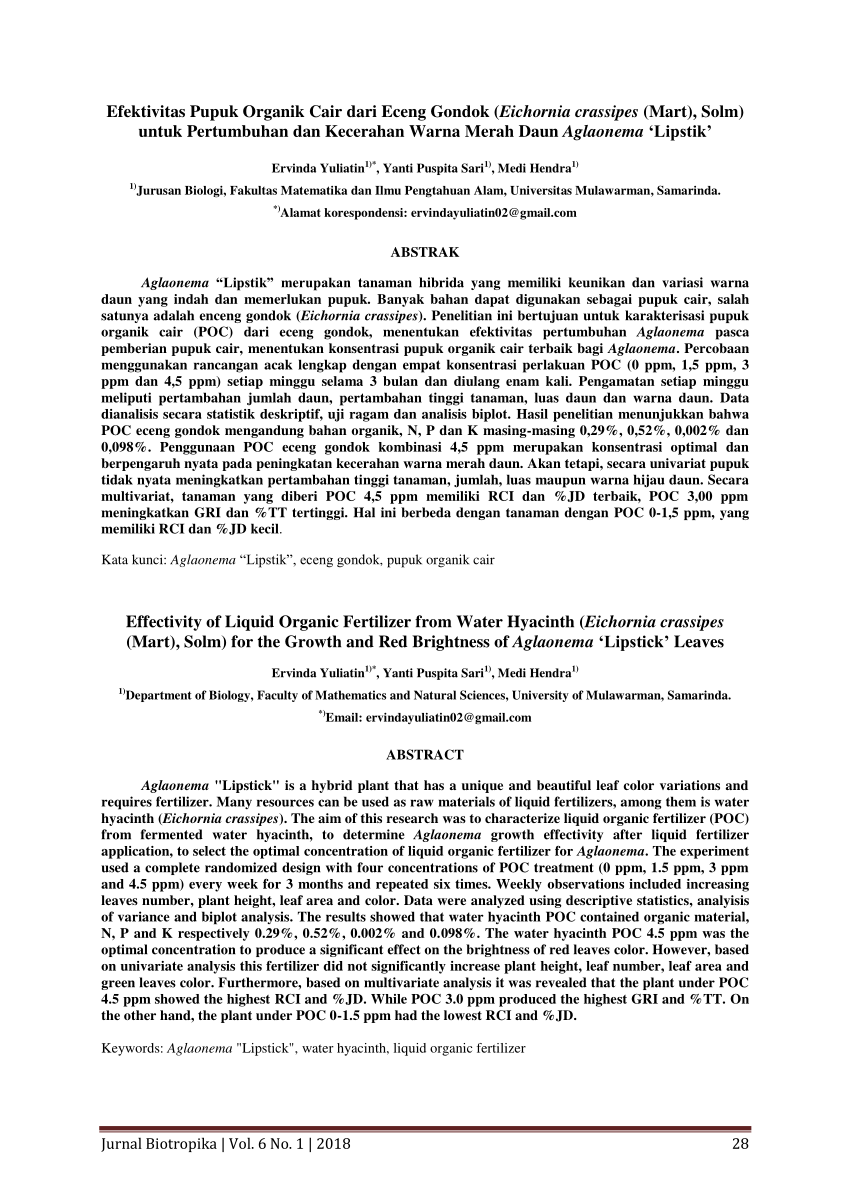  Jurnal Pengertian Pupuk Organik Cair Pdf Kumpulan Kunci 