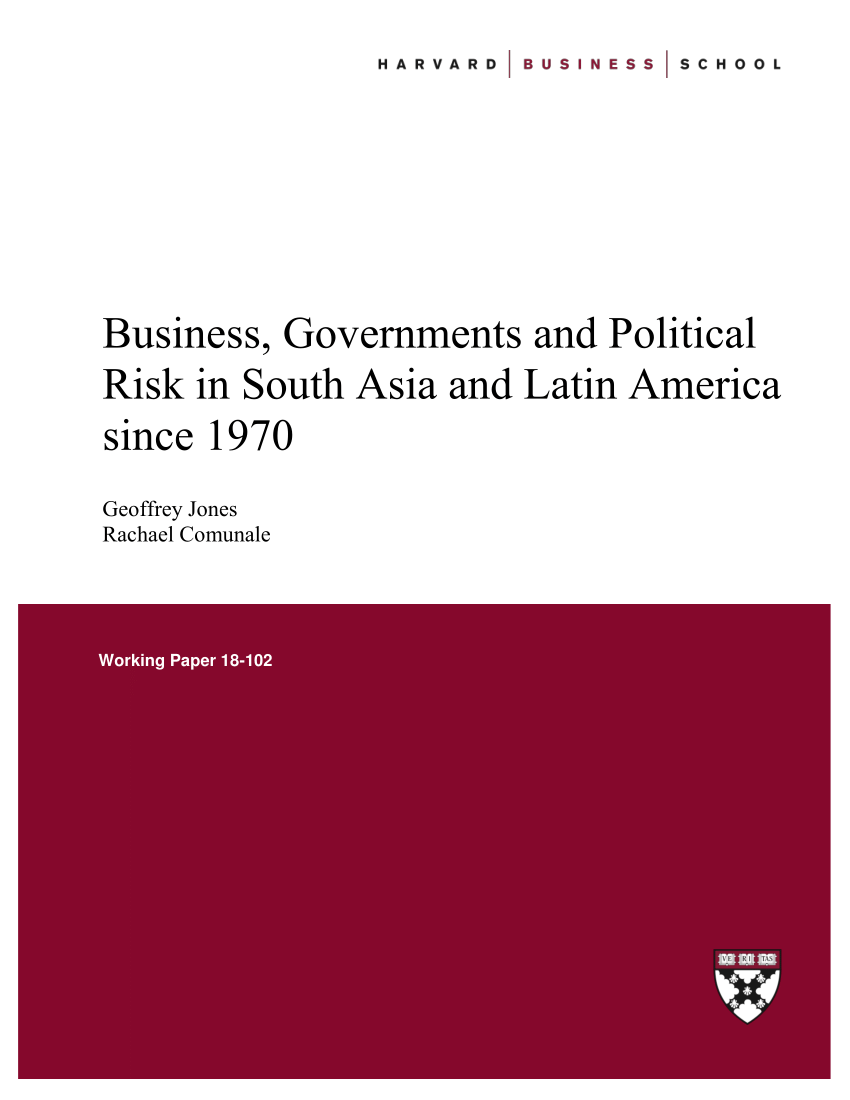 PDF) Business, Governments, and Political Risk in South Asia and Latin  America since 1970