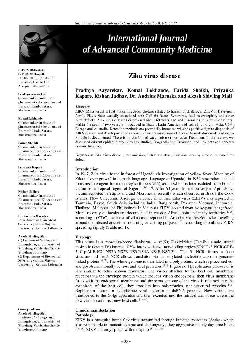 research paper on zika virus