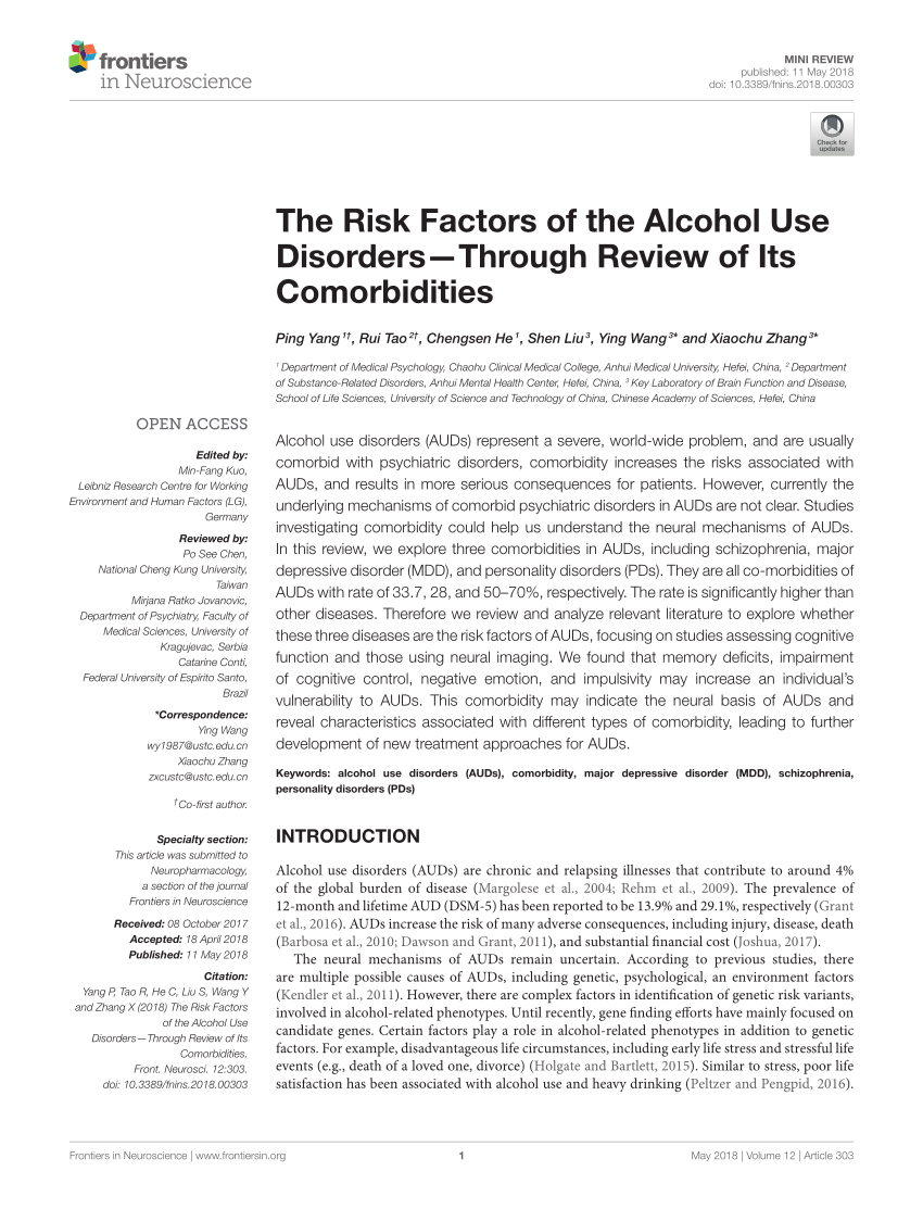 latest research on alcohol use disorders