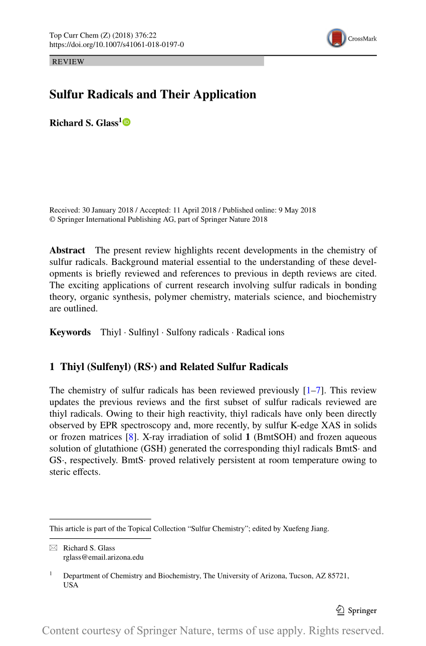 Sulfur radical formation from the tropospheric irradiation of