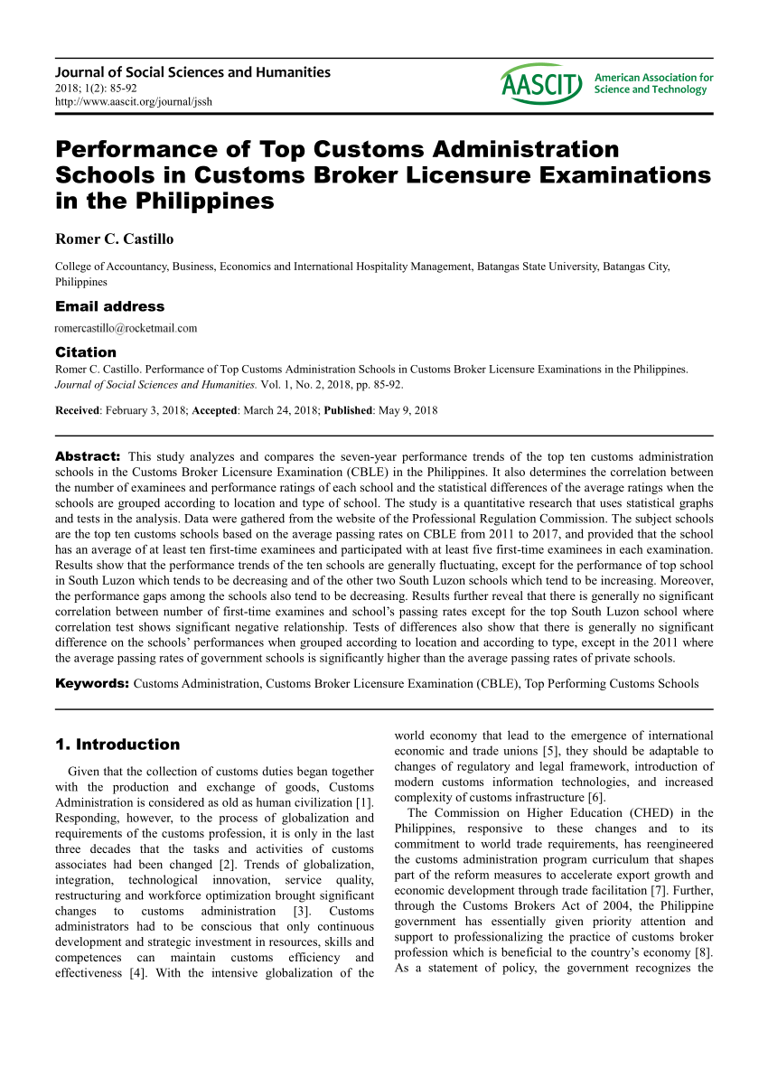 research topics in customs administration philippines