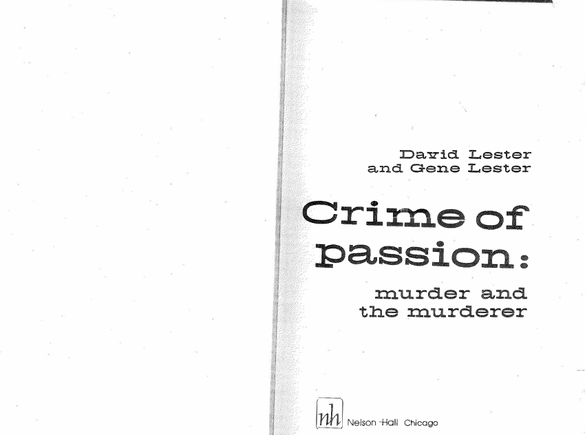 research on crime of passion