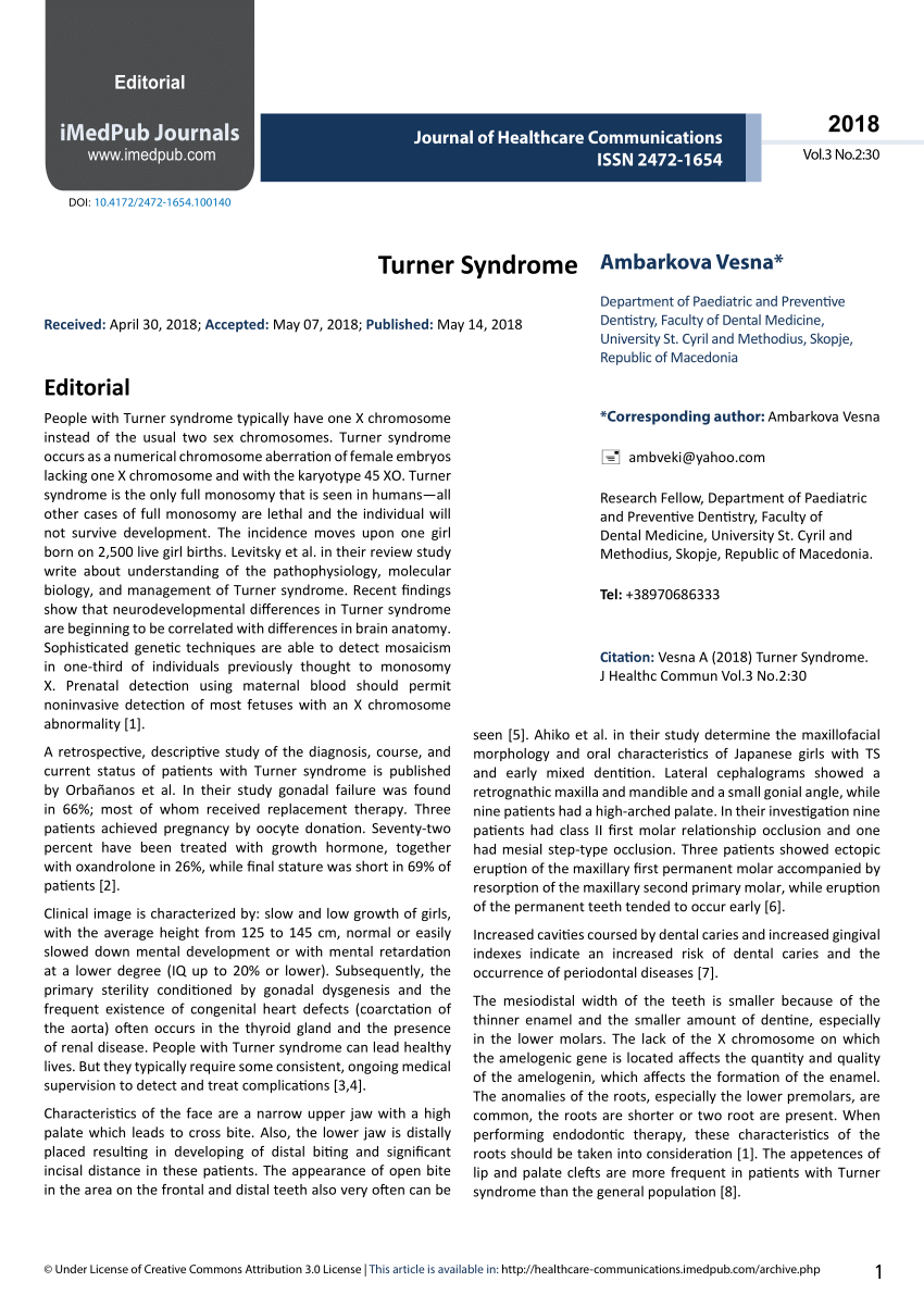 essay on turner syndrome