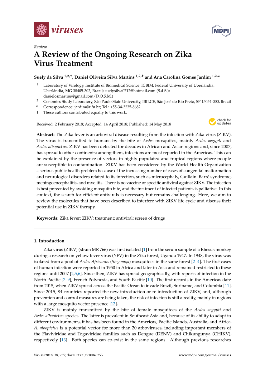 research journal article on the zika virus