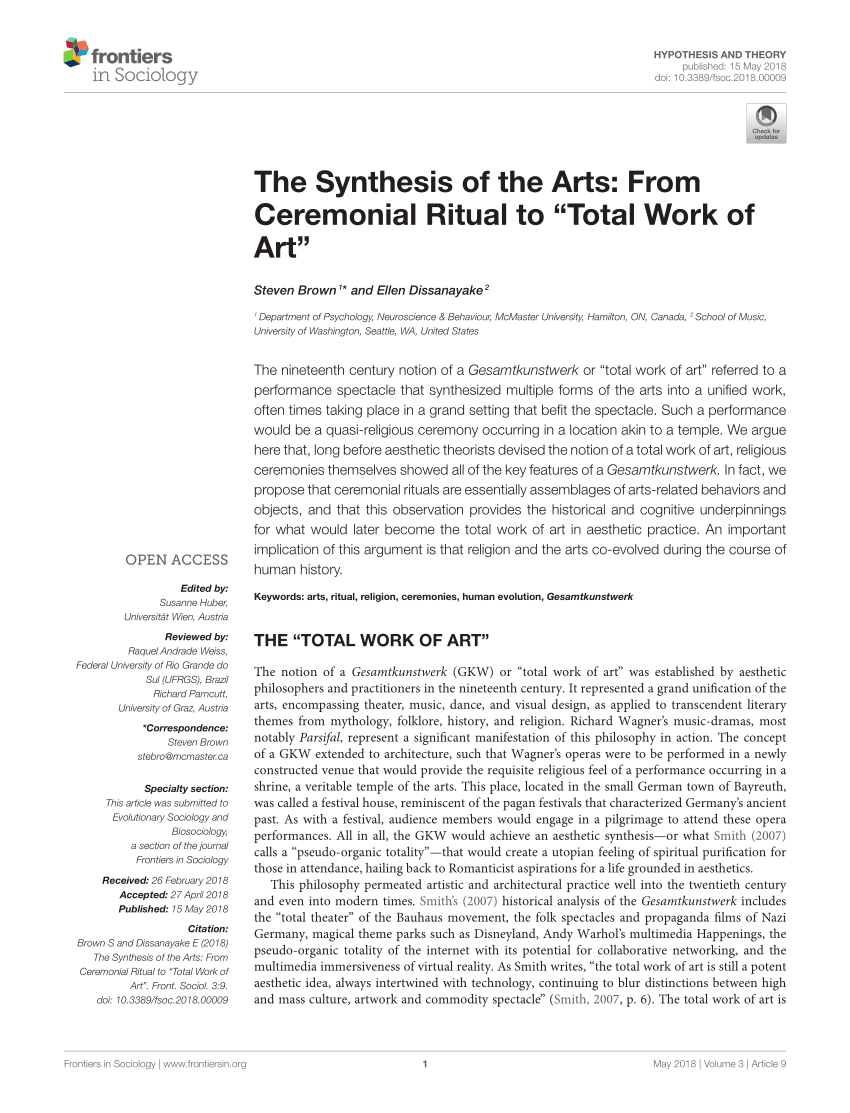 synthesis of the arts