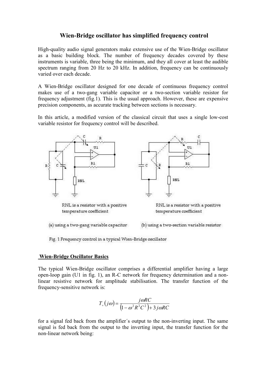 wien bridge experiment pdf