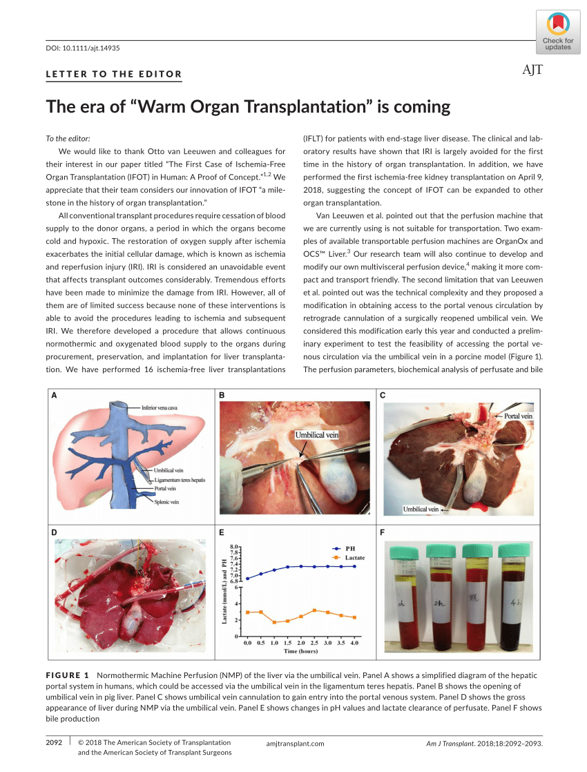(PDF) The Era of “Warm Organ Transplantation” Is Coming