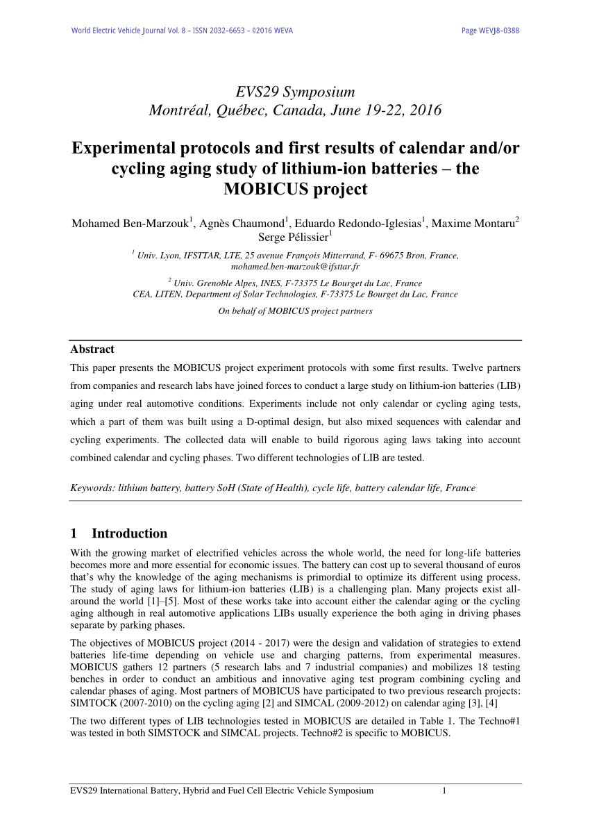 (PDF) Experimental Protocols and First Results of Calendar and/or