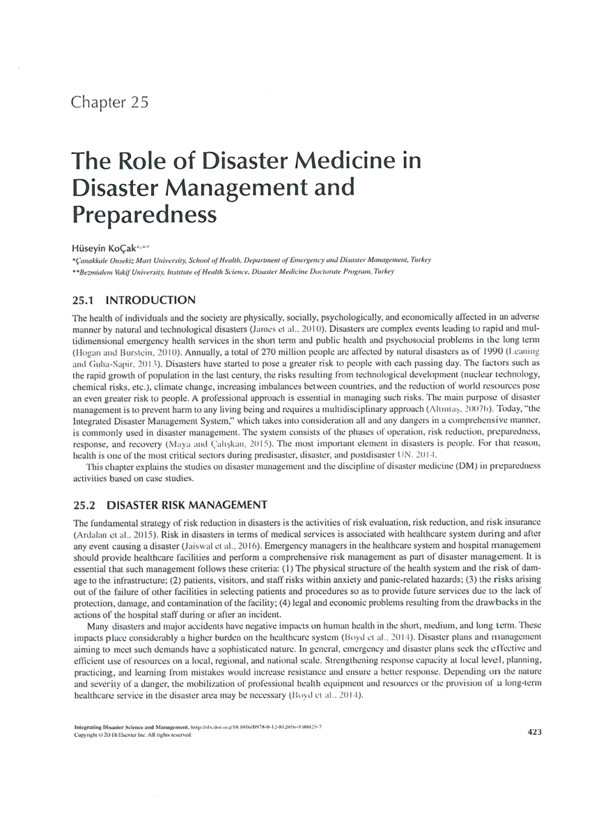 dissertation disaster medicine
