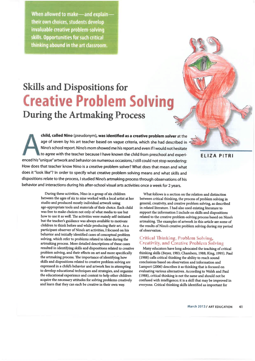 what is creative problem solving in art