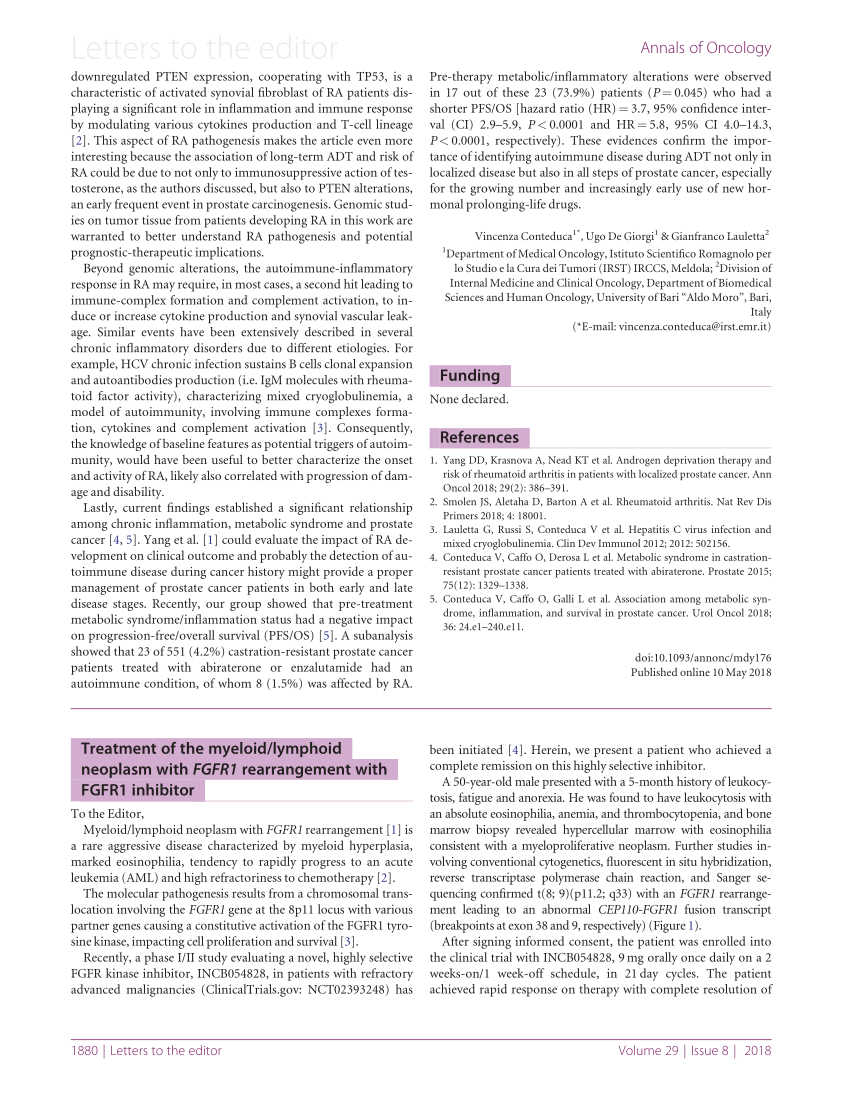 Pdf Treatment Of The Myeloidlymphoid Neoplasm With Fgfr1 Rearrangement With Fgfr1 Inhibitor 