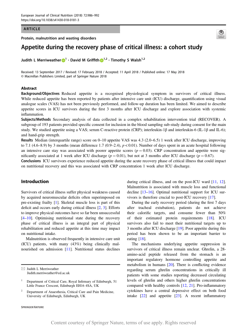 appetite-during-the-recovery-phase-of-critical-illness-a-cohort-study