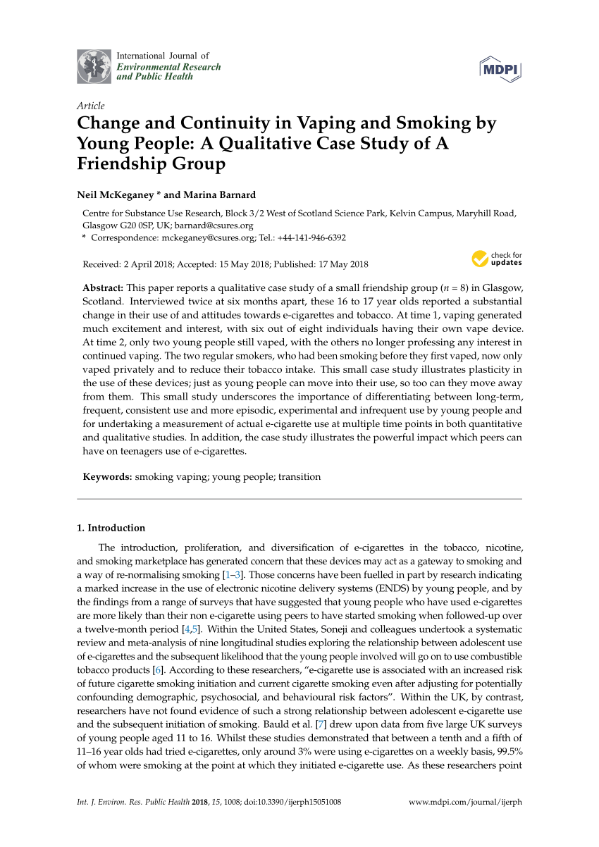 PDF Change and Continuity in Vaping and Smoking by Young