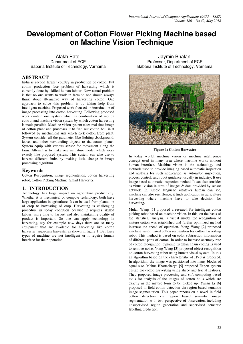 cotton picking machine mechanism