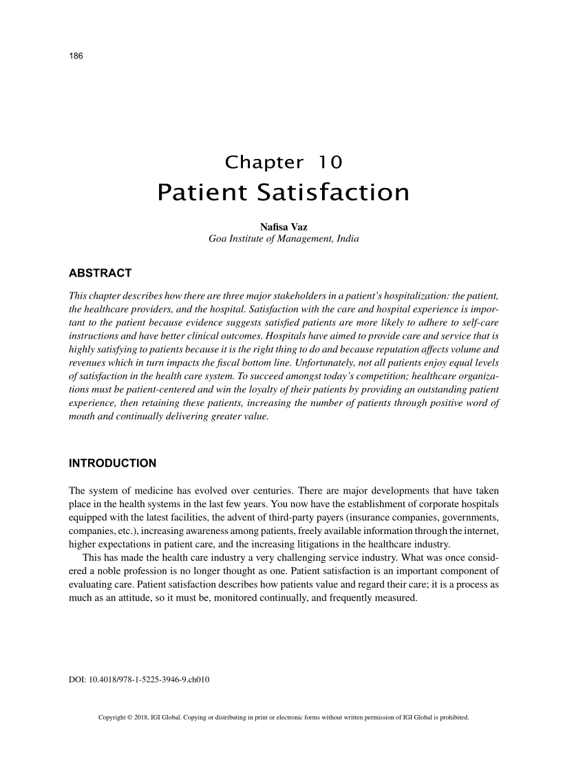 patient satisfaction research paper