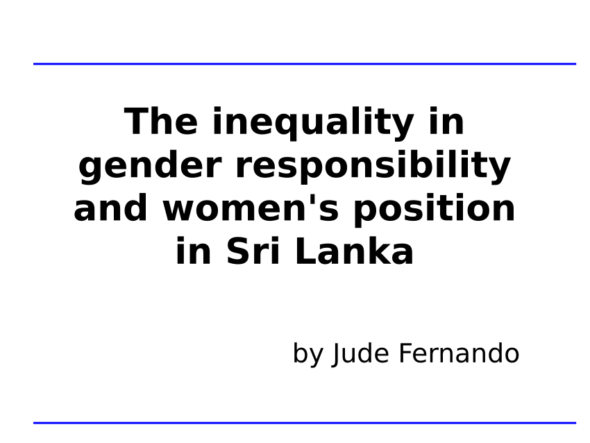 gender discrimination in sri lanka essay