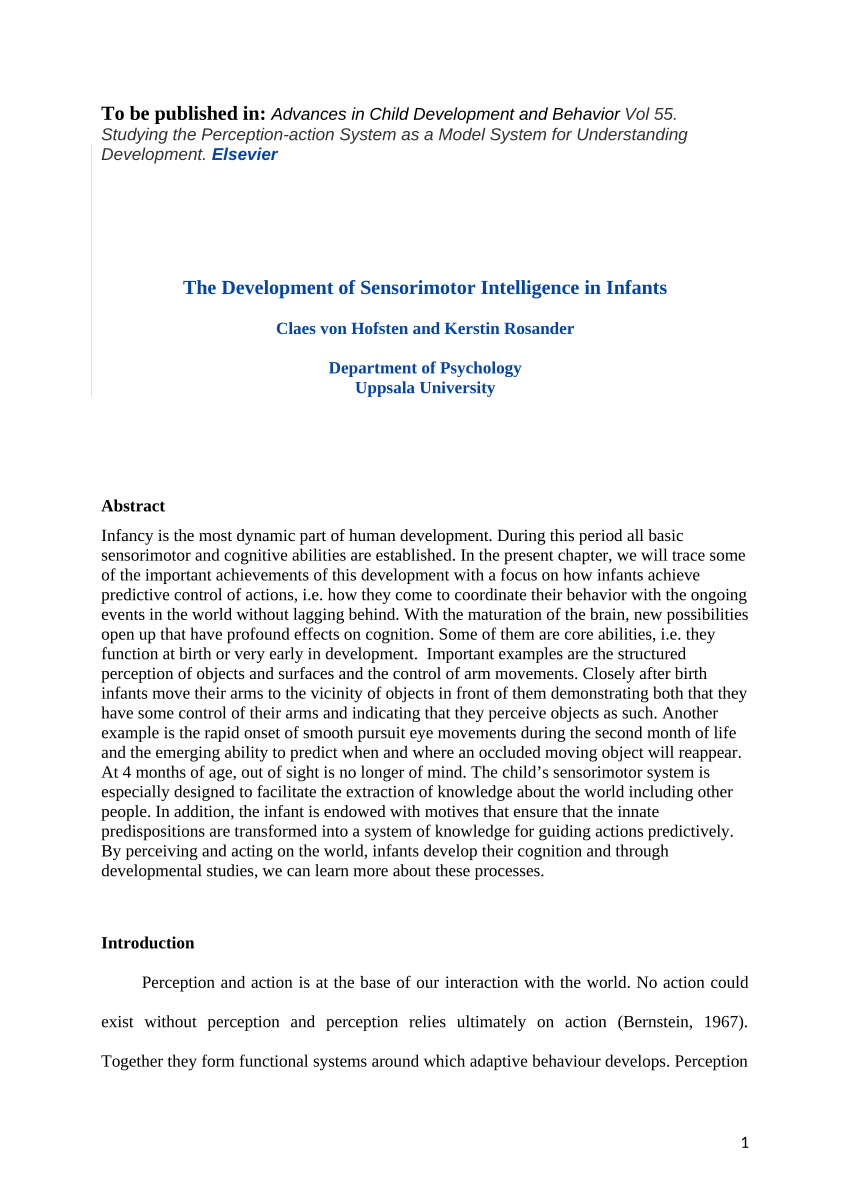 six stages of sensorimotor intelligence