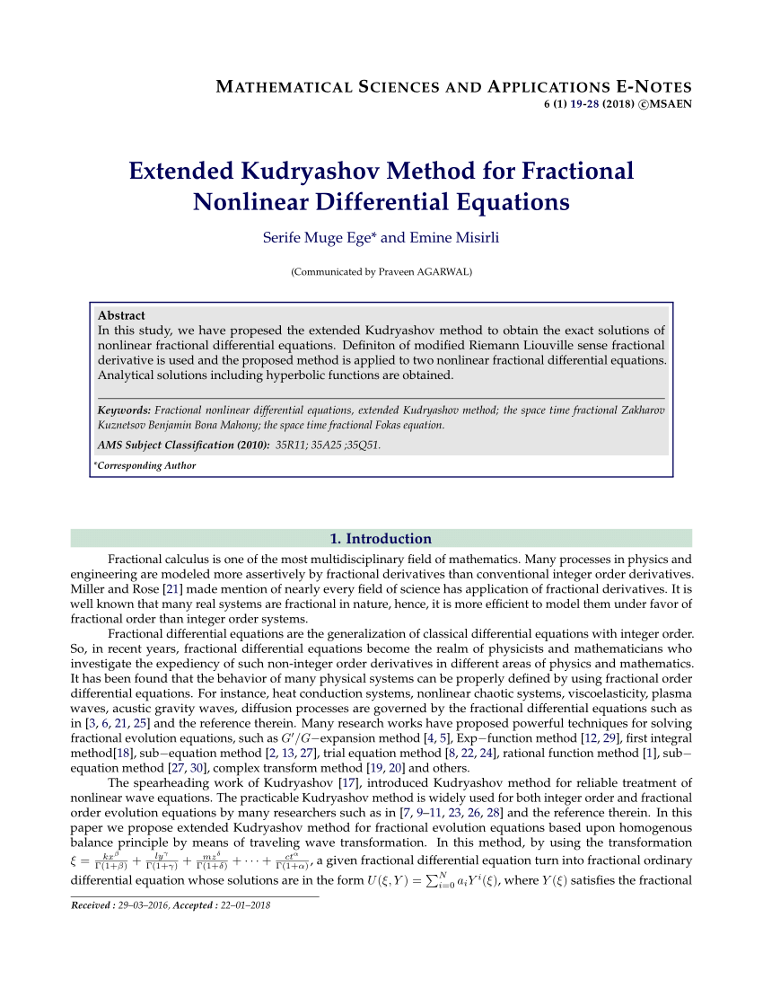 differential equations extended essay