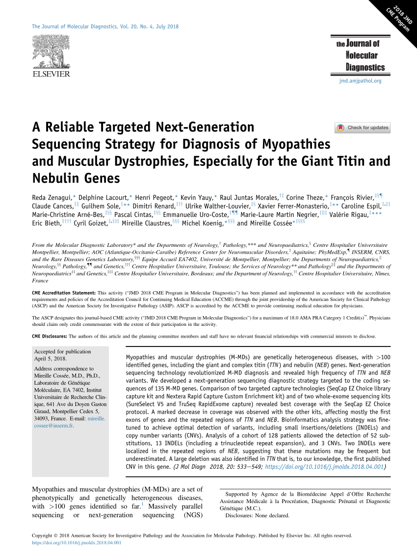 PDF) A Reliable Targeted Next-Generation Sequencing Strategy for 