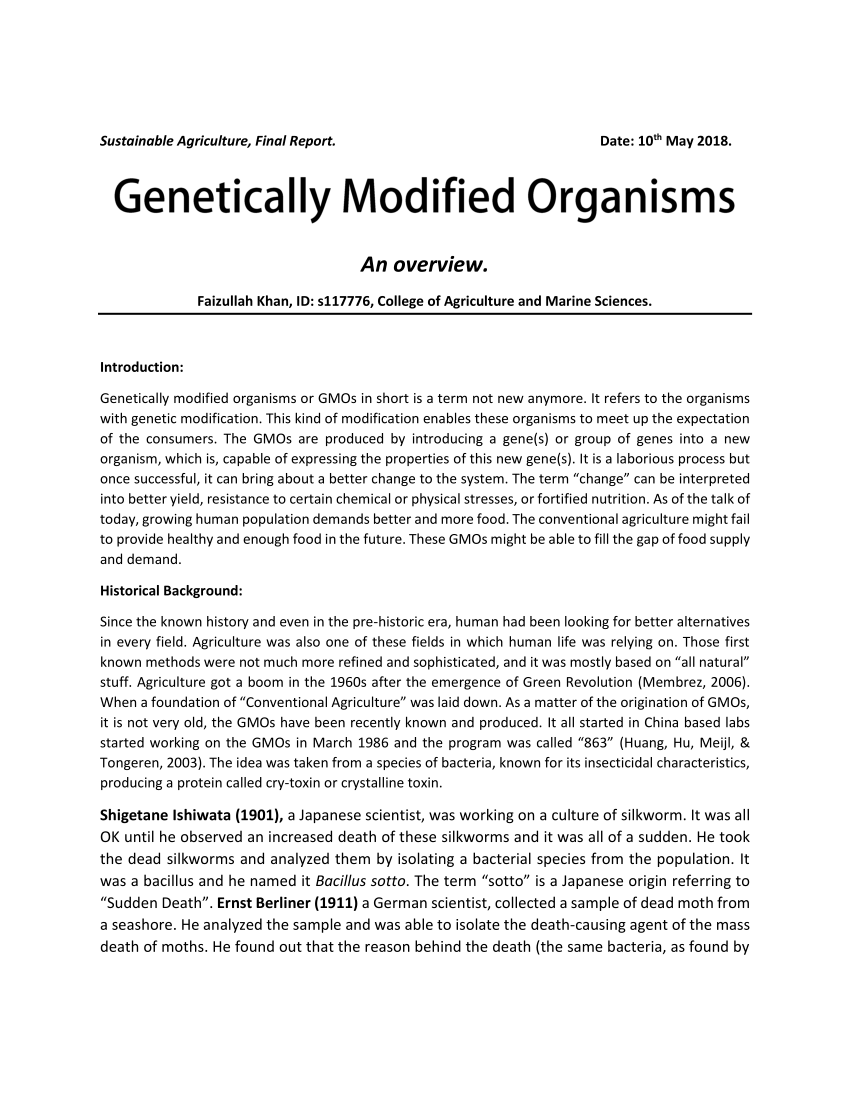 research papers on genetically modified organisms