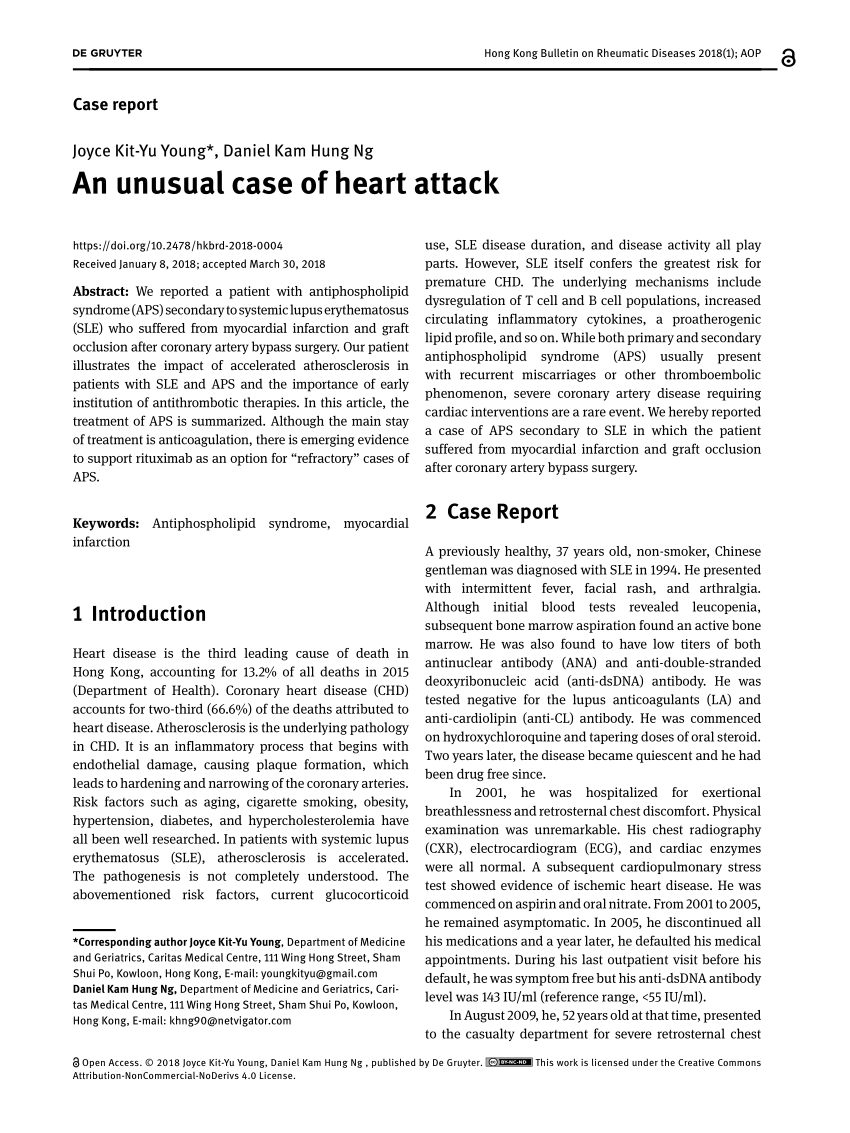 case study on heart attack